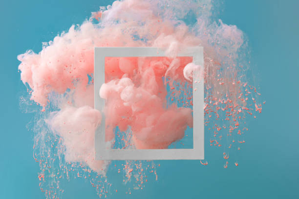 istock Abstract pastel pink color paint with pastel blue background.. 1089377080