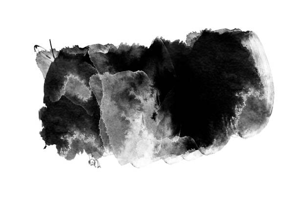 istock Black color graphic patches graphic brush strokes design effect element for background 1089377170