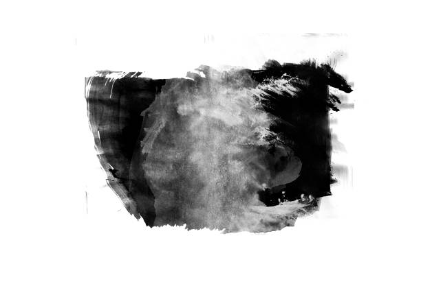 istock Black color graphic patches graphic brush strokes design effect element for background 1089378544