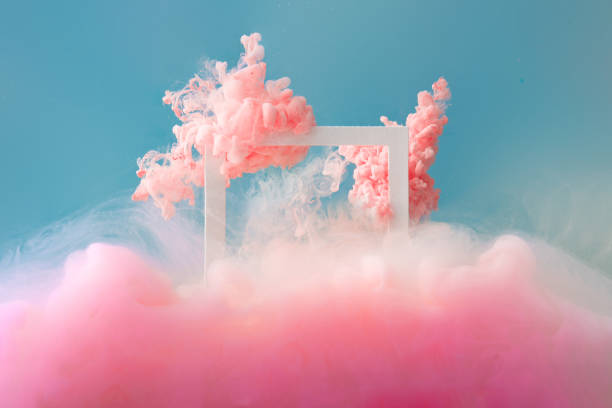 istock Abstract pastel pink color paint with pastel blue background.. 1089378754