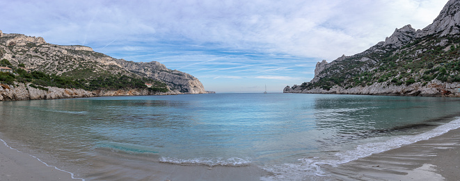 Panorama of a beautiful and famous creek in France - Marseille Calanque of Sormiou