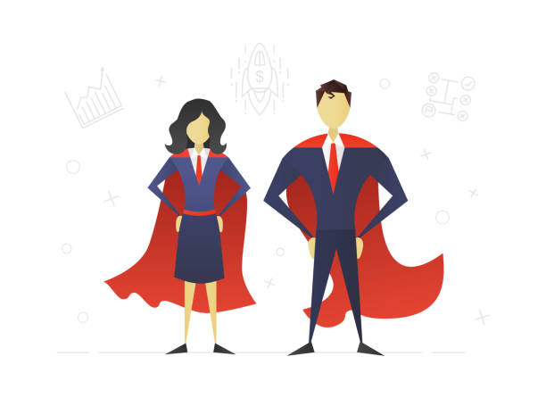 istock Super woman and superhero character 1089392532