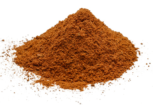 Cinnamon powder isolated on white background