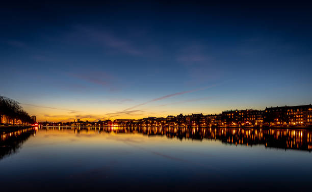 istock Night time by the water at Sortedams So in Copenhagen, Denmark 1089395200