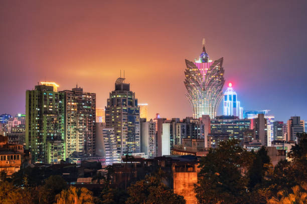 istock Sunset on Macau city twilight skyline,China. 1089399096