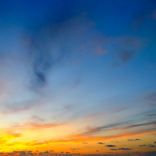 istock Cloudy sky and bright sunrise over the horizon. 1089400006