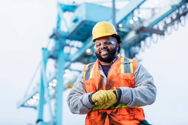 istock African-American dock worker at shipping port 1089407456