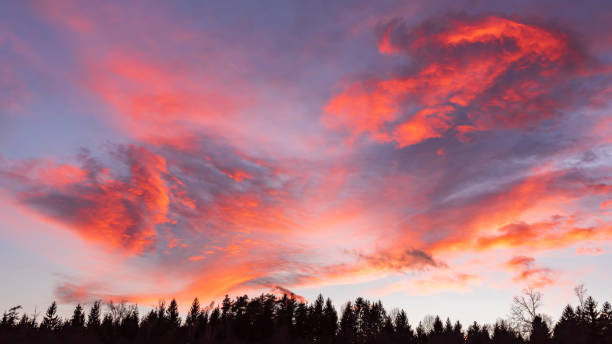 istock Clouds red orange blue and violet color sunset dramatic sky background 1089413380