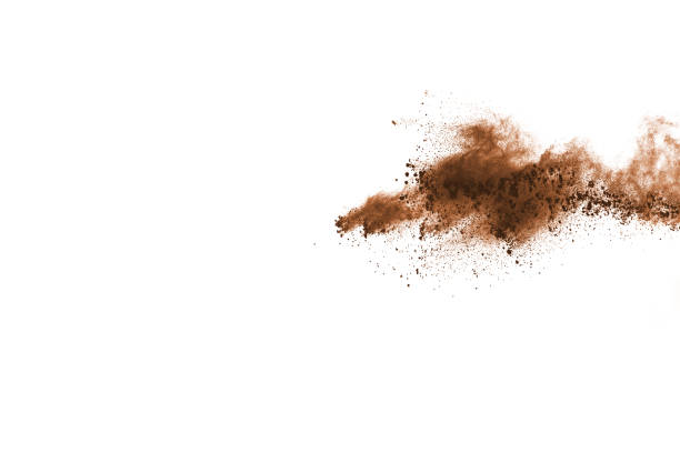 istock Brown color powder explosion on white background. Colored cloud. Colorful dust explode. Paint Holi. 1089413642