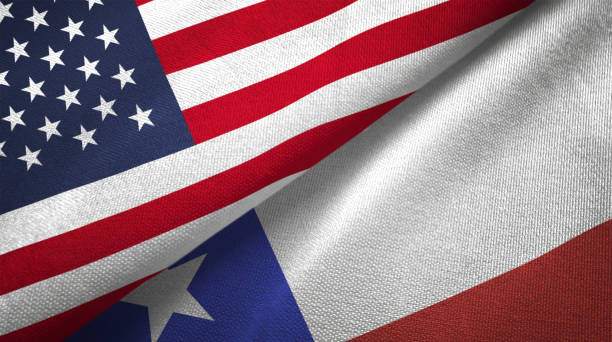 istock Chile and United States two flags together realations textile cloth fabric texture 1089423334