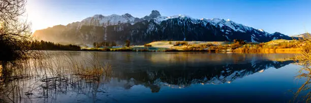 Stockhorn and Uebeschisee in switzerland