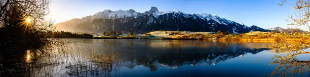 Stockhorn and Uebeschisee in switzerland