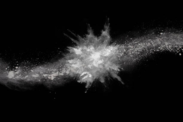 istock White powder explosion on black background. Colored cloud. Colorful dust explode. Paint Holi. 1089457170