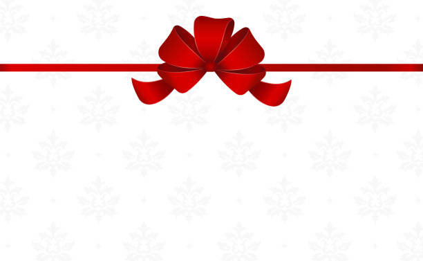 istock Invitation, Greeting or Gift Card With Red Ribbon And A Bow  on Decorative Elements  background.  Gift Voucher Template with  place for text. 1089460536