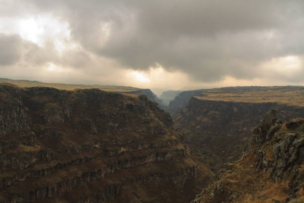istock Gloomy mountain landscape view 1089464420