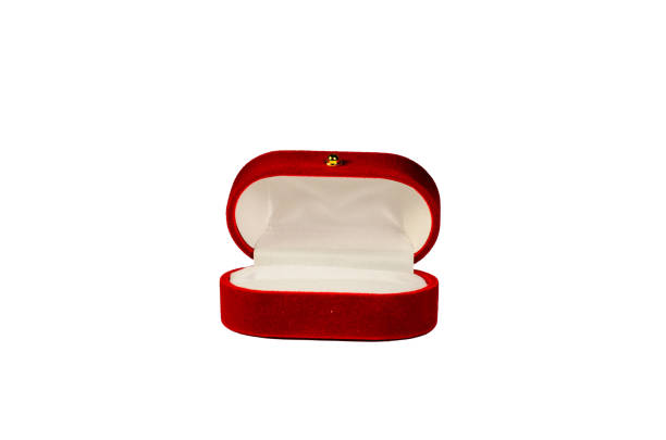 istock Red jewelry box isolated on white background 1089465308