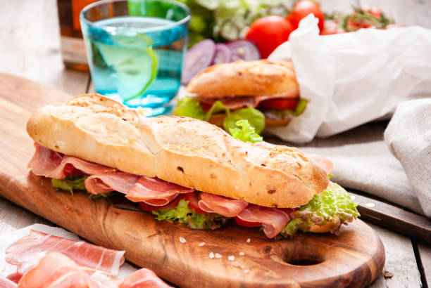 istock Ham and lettuce homemade sandwich 1089467500