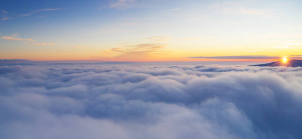 istock Beautiful sunrise cloudy sky from aerial view 1089470464