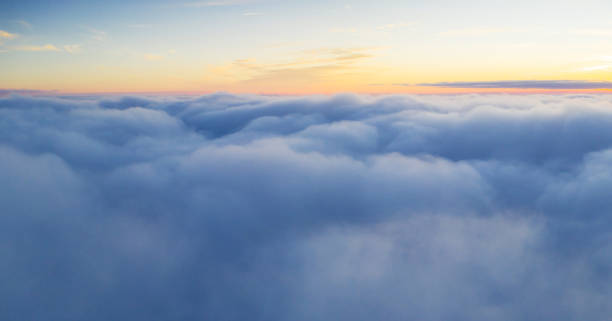 istock Beautiful sunrise cloudy sky from aerial view 1089470472
