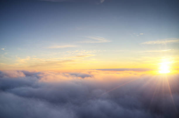 istock Beautiful sunrise cloudy sky from aerial view 1089470504