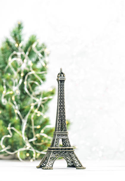 istock Eiffel Tower Christmas tree decoration white background Paris France 1089472386