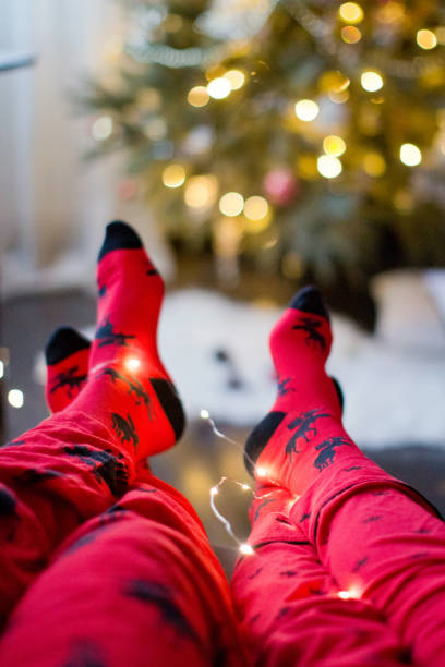 istock Christmas socks with reindeers 1089482214