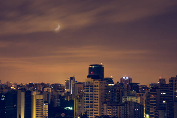 istock Colorful night cityscape presentation background 1089486712