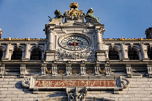 exterior of Antwerp Central Station in art deco style; Antwerp, Belgium