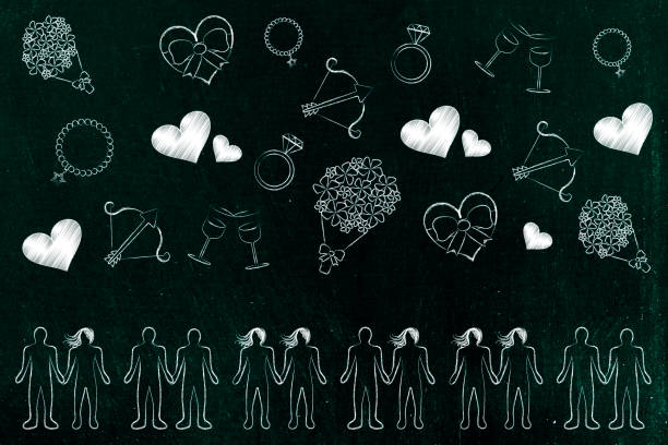 istock love symbols and different types of couples, equality concept 1089497926