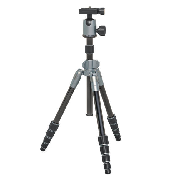 istock Tripod for camera or camcorder, 3D rendering isolated on white background 1089499410