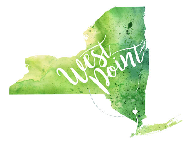 istock WestPoint, New York Watercolor Raster Map Illustration 1089502198