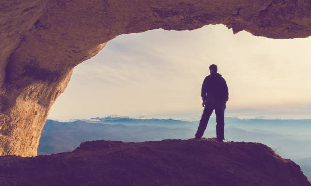 istock A man in mainsails and caves, sunset 1089505772