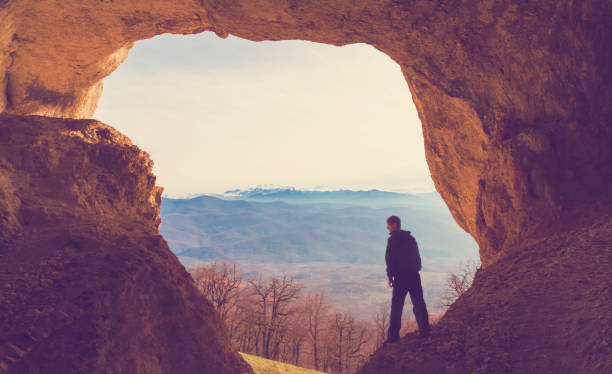 istock A man in mainsails and caves, sunset 1089505906