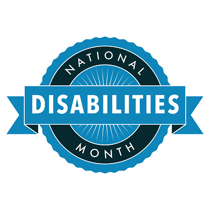 January Disability Month National Disabilities Month Label Stock Illustration - Download Image ...