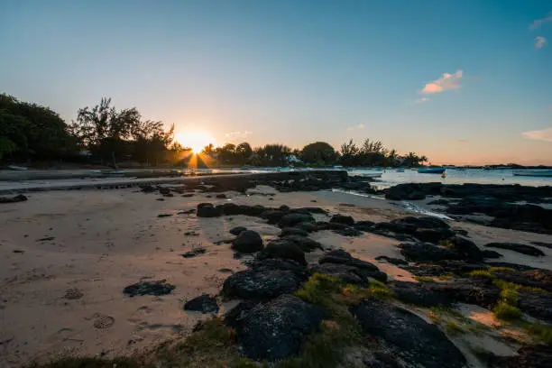 Photo of Sunset in Cap malheureux beach, Mauritius.