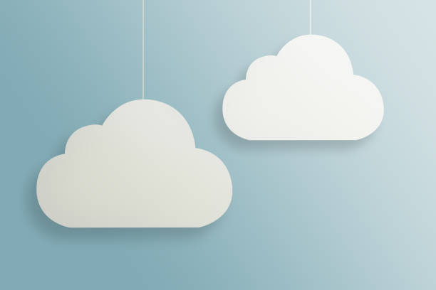 istock A view of two white clouds suspended on a thread on a blue 1089517506