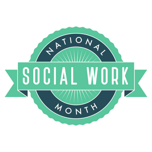ilustrações de stock, clip art, desenhos animados e ícones de national social work month label - voluntariado