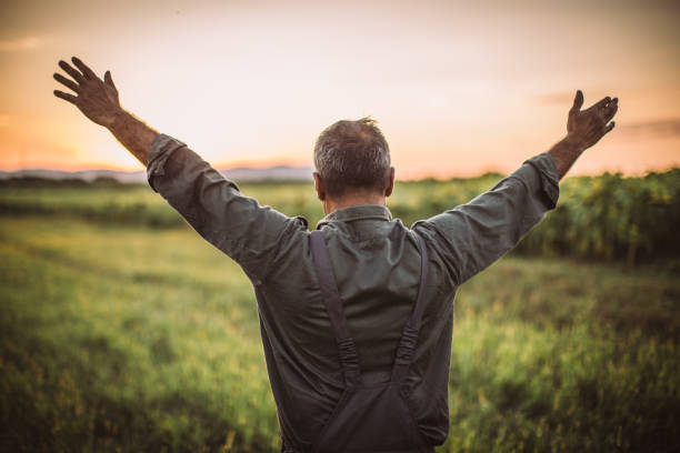 istock Farmer enjoys after harvest 1089521106