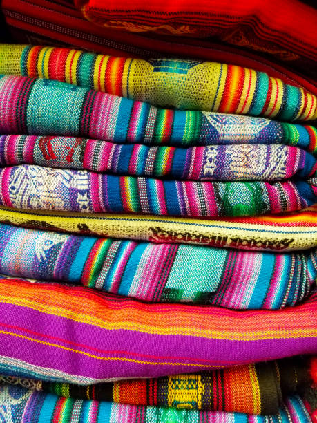 istock South America Indian woven fabrics. Colorful handmade native blankets. 1089521320