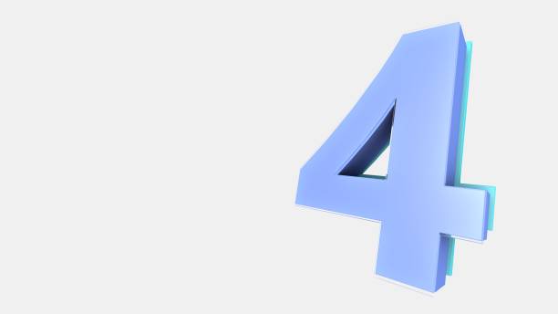 istock Number 4, Number Four - 3D Illustration Stock Image 1089527472