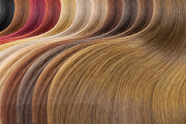 Hair colors palette as background. Dyed samples Hair colors palette as background flaxen hair color stock pictures, royalty-free photos & images