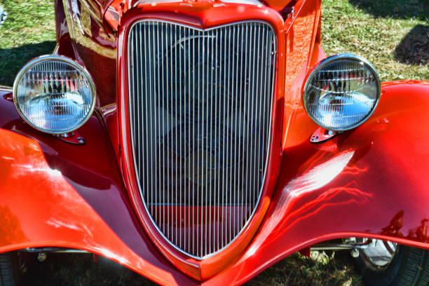 istock Old red vintage car sitting abandoned. 1089545678
