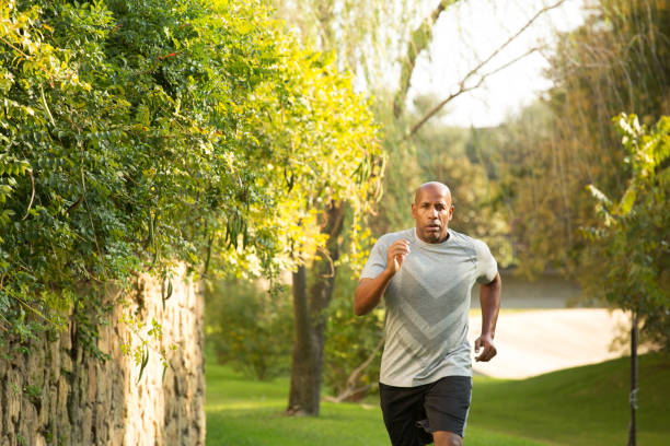 istock Fit African American man running. 1089557594