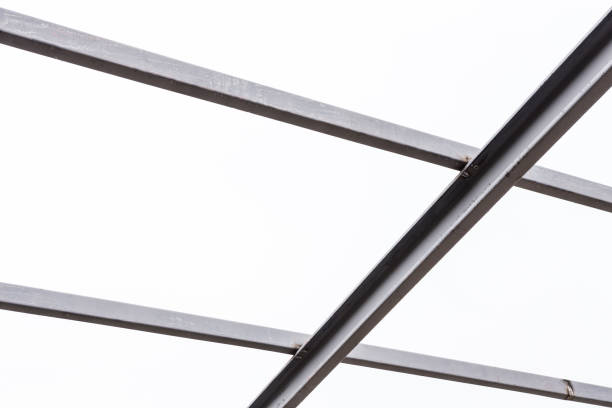 istock Steel roof frame on white background 1089560332