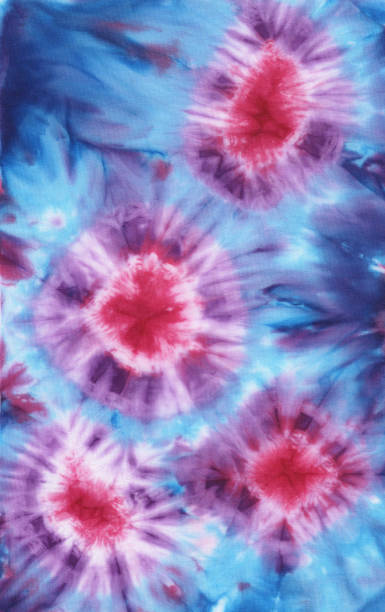 istock Abstract hand painted blue fabric background with irregular floral spots 1089565778