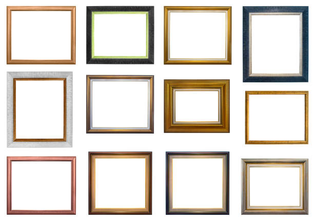 zbiór izolowanych ramek - picture frame classical style elegance rectangle zdjęcia i obrazy z banku zdjęć