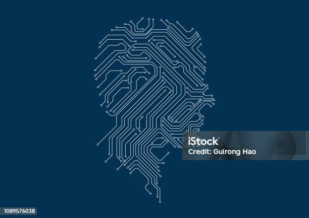 Ilustración de Tecnología De Conexión Transmisión De Datos Y Almacenamiento Circuito Compuesto De Cabeza Humana y más Vectores Libres de Derechos de Abstracto