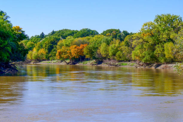 istock Tree Lined Assiniboine Riverbank in Autumn 1089576212