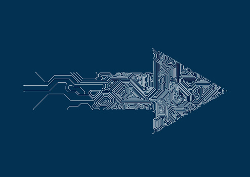 Vector illustration, a pattern composed of circuit boards.