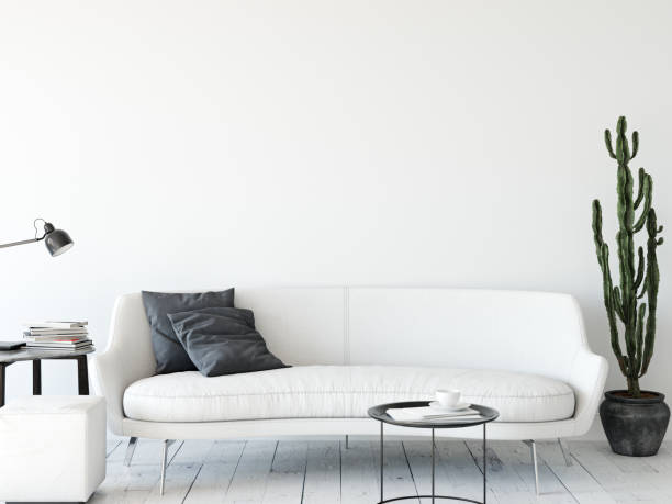 istock Living room interior. Wall mockup. Wall art. 3d rendering, 3d illustration. 1089581786
